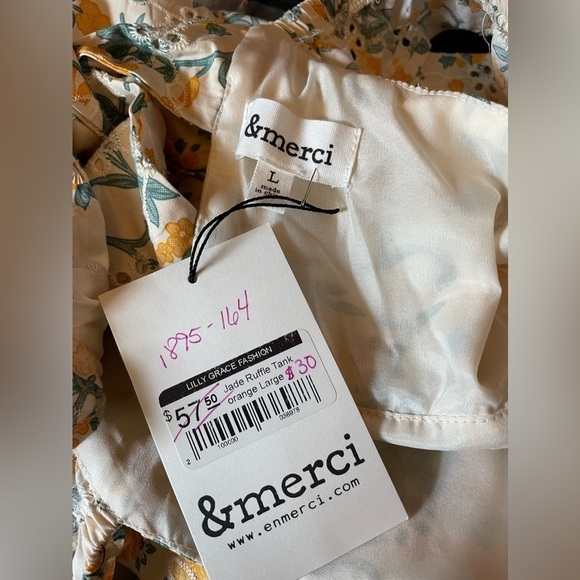 NWT &merci ruffle tank - Picture 4 of 6